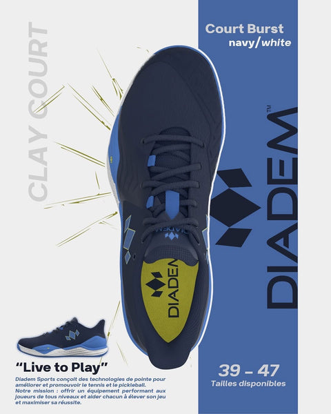 Black-Neon men court burst tennis and pickleball shoe