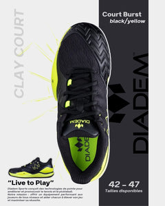 Black-Neon men court burst tennis and pickleball shoe