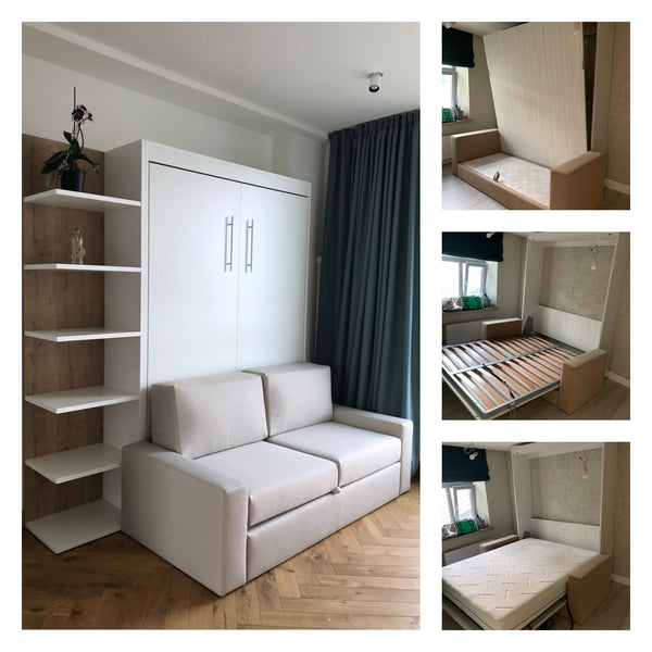 Dīvāna + sienas gultas komplekti 140-160 x 190-200 cm matracim pēc individuāla pasūtījuma [LV]