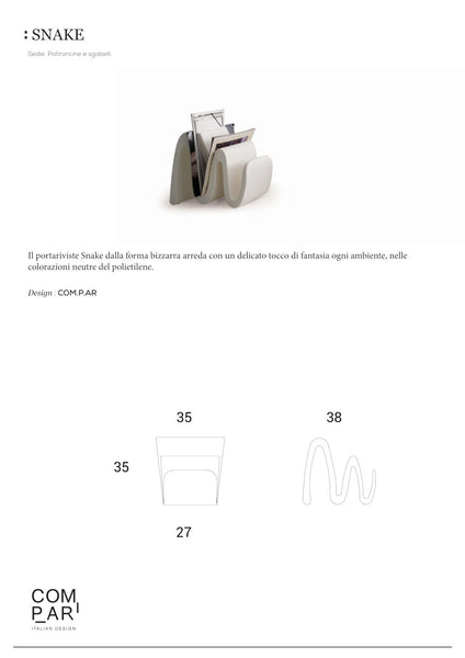 Snake pie dīvāna žurnālu statīvs [pieejams uzreiz!]