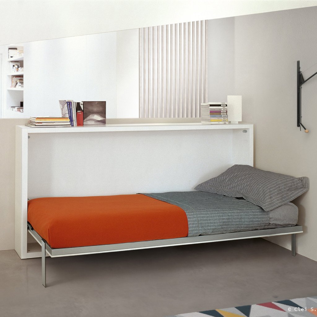 Poppi 90/120 horizontal wallbed by Clei, Italy