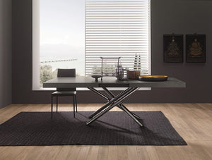 Fahrenheit fixed or extendible dining table with metal frame by Altacom Italia