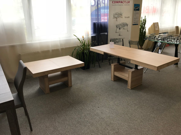 COMBO galds, transformējams galds no kafijas-dīvāna uz pusdienu galdu [LV]