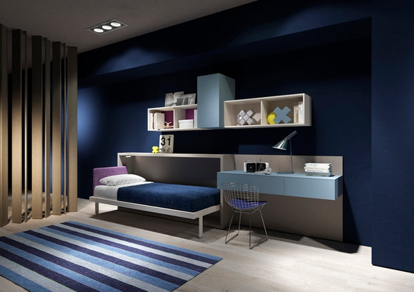 Kali 90/120 horizontal opening wall bed by Clei, Italy